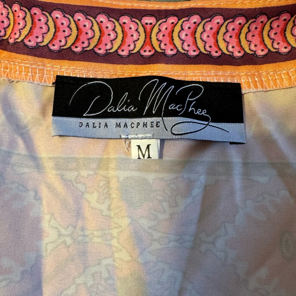 Pink and Orange Long Sleeve V-Neck Sundress - Picture 5 of 7